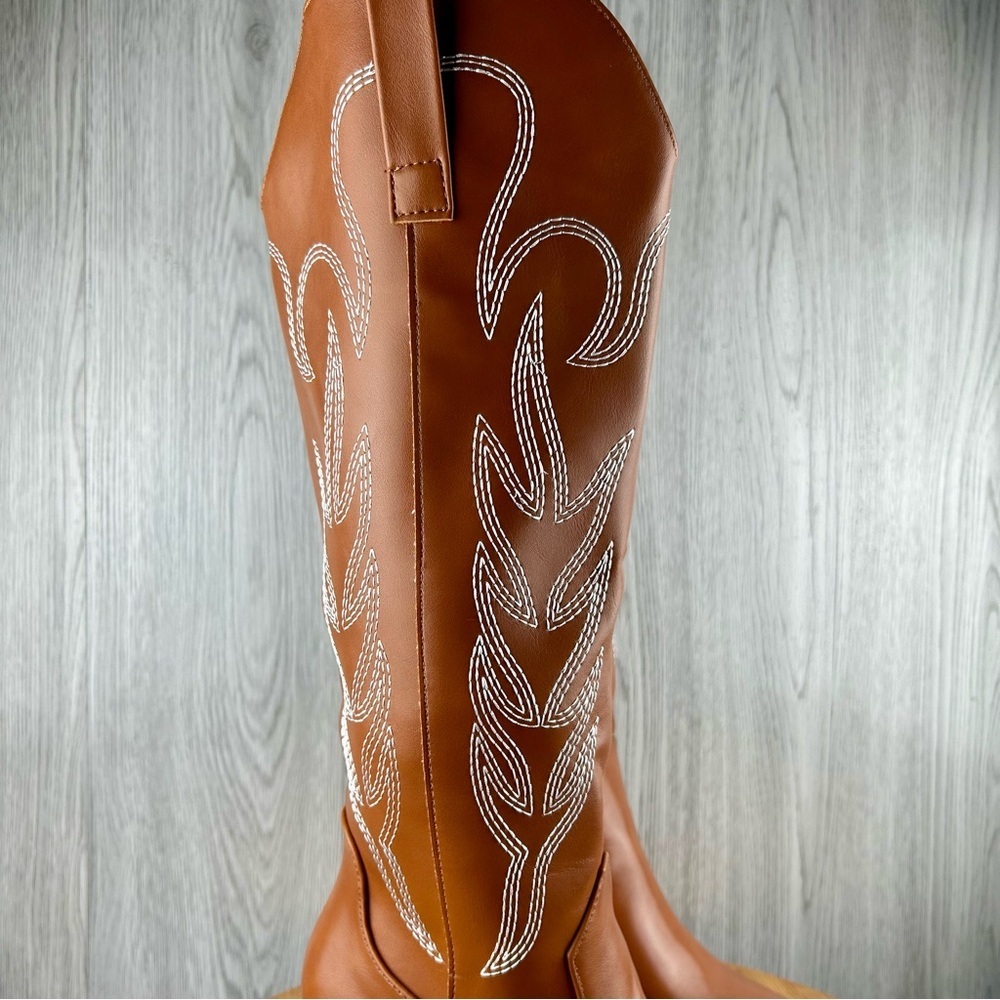 WOMEN’S KNEE HIGH COWBOY BOOTS (CATTLE-9) - Picture 7 of 12